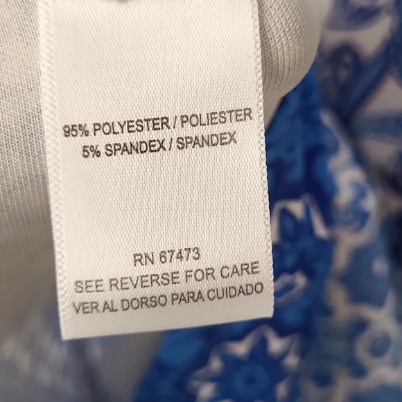 Julian Taylor Blue & White A-Line Midi Dress Size 12 - Picture 11 of 12